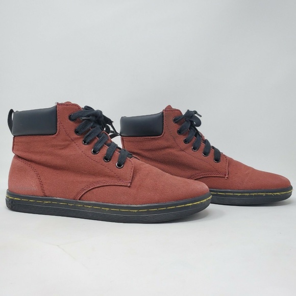 Dr. Martens Shoes - Dr. Martens Maelly Burgundy Canvas Lace Up Boots